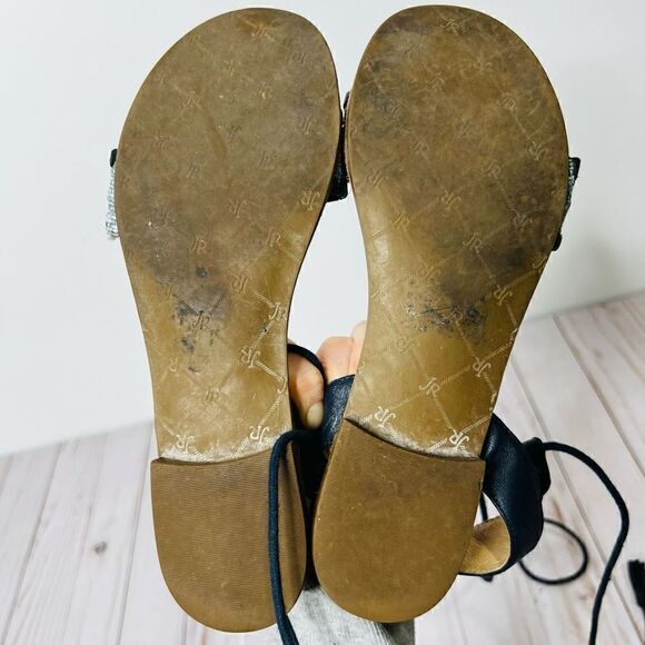 Jack Rogers Women's Blue Tasseled Ankle Wrap Sandals Size 6.5 - Picture 6 of 9